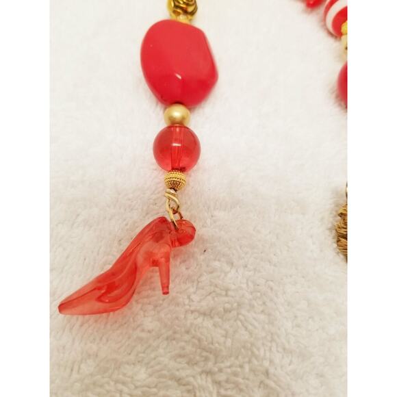 Four red white and gold Christmas icicle ornaments c18 - Picture 6 of 6